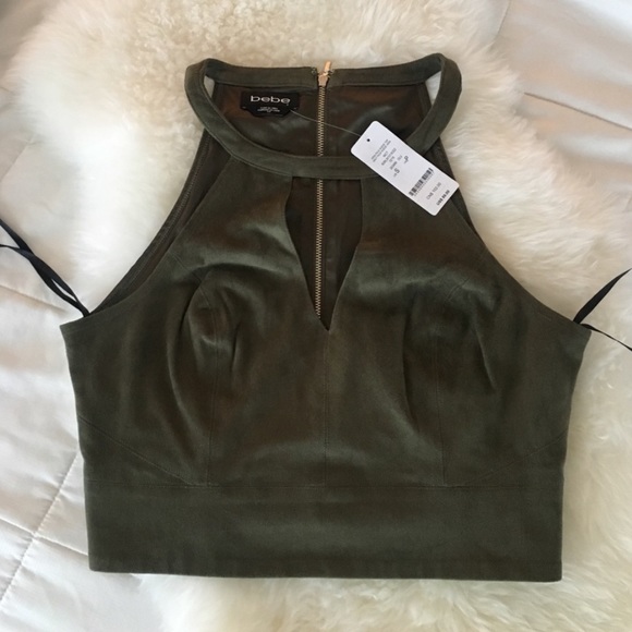 bebe Tops - Suede BEBE crop top